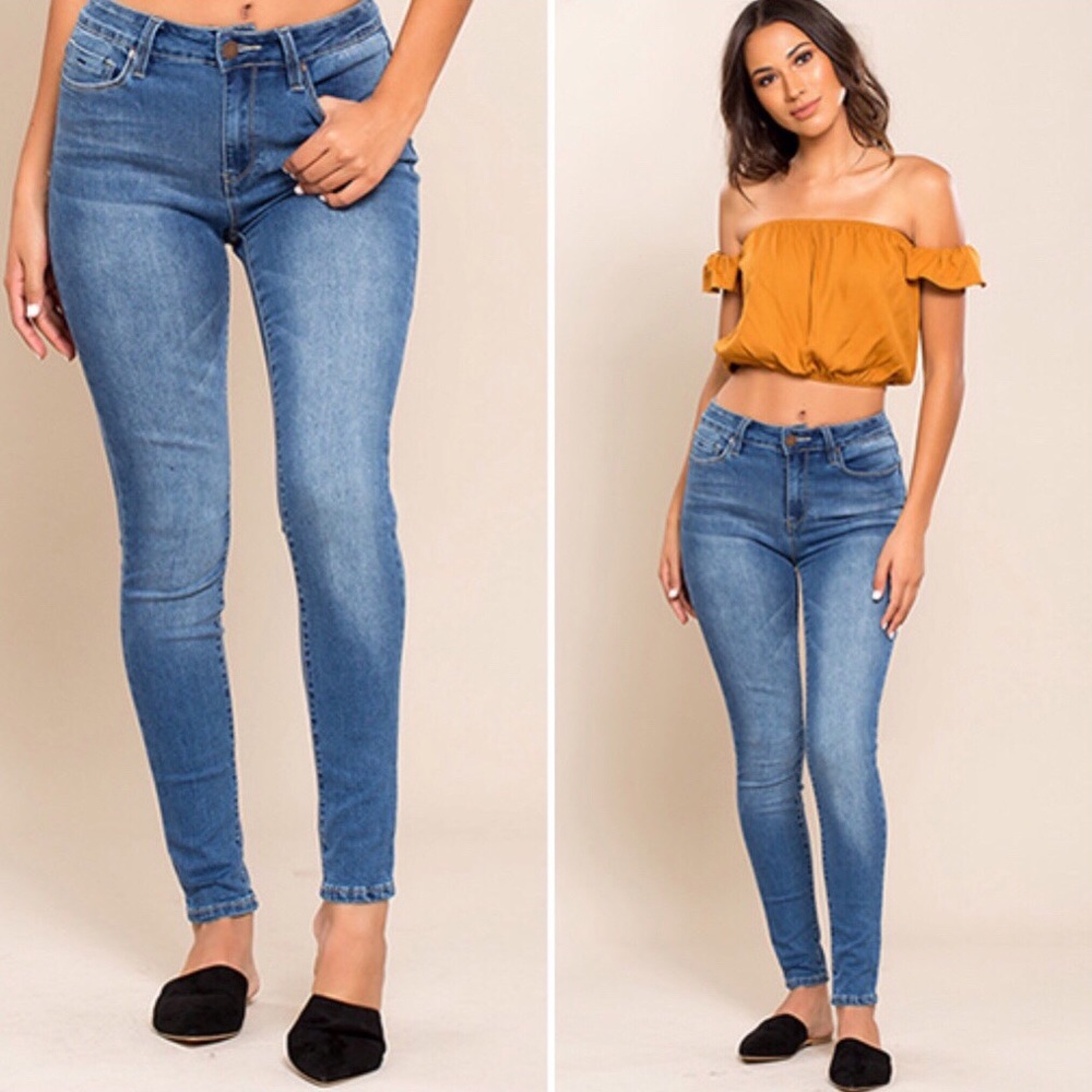 JR HIDEYOURMUFFINTOP HIGH-RISE SKINNY -MEDIUM WASH